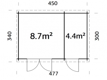 Palmako Blockbohlenhaus Ella 13,1 m² 28 mm naturbelassen