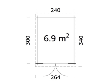 Palmako Blockbohlenhaus Ella 6,9 m² 28 mm naturbelassen