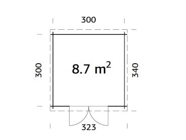 Palmako Blockbohlenhaus Ella 8,7 m² 28 mm naturbelassen