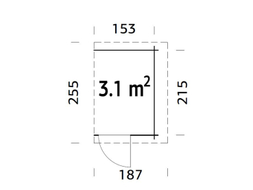 Preview: Palmako Anbauschuppen 28 mm , 3.1 qm naturbelassen