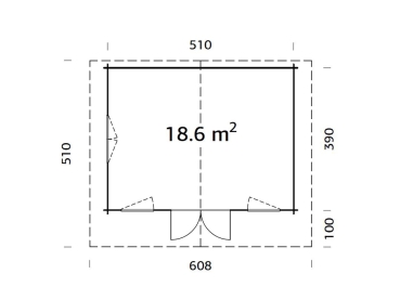 Palmako Blockbohlenhaus Helena 18,6 m² 70 mm naturbelassen