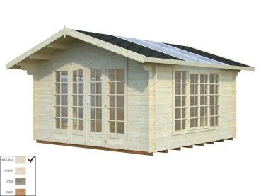 Preview: Palmako Blockbohlenhaus Irene 13,9 m² 34 mm naturbelassen