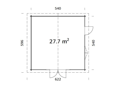 Preview: Palmako Blockbohlenhaus Irene 27,7 m² 70 mm naturbelassen