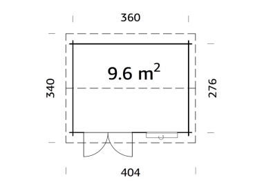 Preview: Palmako Blockbohlenhaus Iris 9,6 m² 28 mm naturbelassen