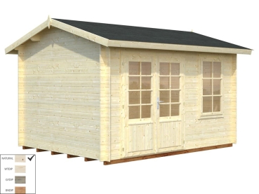 Preview: Palmako Blockbohlenhaus Iris 9,6 m² 28 mm naturbelassen