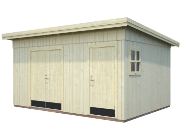 Preview: Palmako Gerätehaus Kalle 13,5 m² naturbelassen