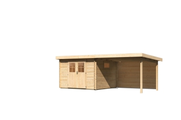 Gartenhaus Torgau 3 mit Anbaudach 330 cm + Rückwand in 40mm