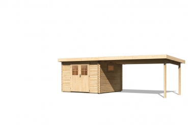 Gartenhaus Torgau 3 mit Anbaudach 440 cm in 40mm