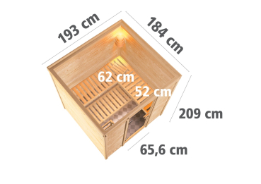 Preview: KARIBU MOJAVE Massivholzsauna 40mm