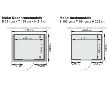 KARIBU MOJAVE Massivholzsauna 40mm