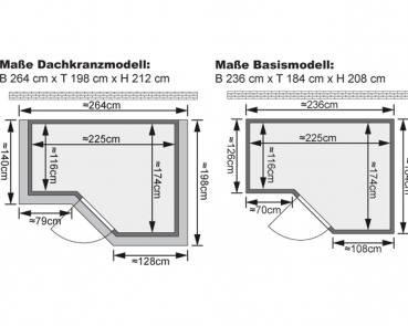 KARIBU SAHIB 2 Massivholzsauna Eckeinstieg40mm