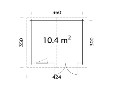 Preview: Palmako Blockbohlenhaus Klara 10,4 m² 28 mm naturbelassen