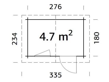 Palmako Blockbohlenhaus Klara 4,7 m² 28 mm naturbelassen