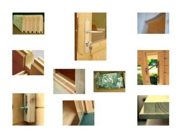 Preview: Palmako Blockbohlenhaus Klara 10,4 m² 28 mm naturbelassen