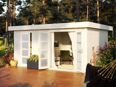Preview: Palmako Zweiraumhaus Blockbohlenhaus Lara 12,7 m² 28 mm naturbelassen
