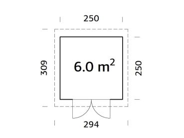 Palmako Blockbohlenhaus Lara 6,0 m² 28 mm naturbelassen