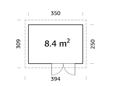Preview: Palmako Blockbohlenhaus Lara 8,4 m² 28 mm naturbelassen