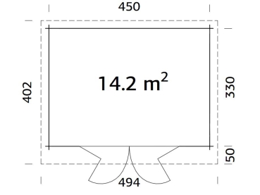 Palmako Blockbohlenhaus Lea 14,2 m² 44 mm naturbelassen