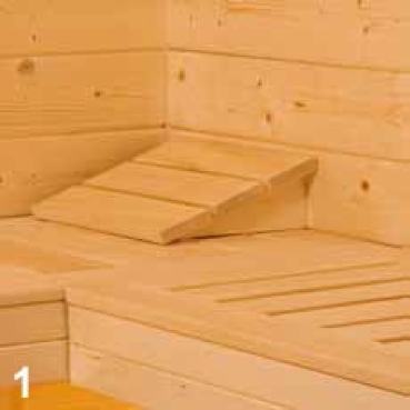 Weka Premium Massivholz-Elementsauna Kemi Panorama 3 mit Glastür+2 Fenster und Sternenhimmel - 45 mm mit 7.5 kw Ofen