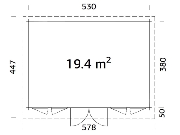 Preview: Palmako Blockbohlenhaus Lisa 19,4 m² 44 mm naturbelassen