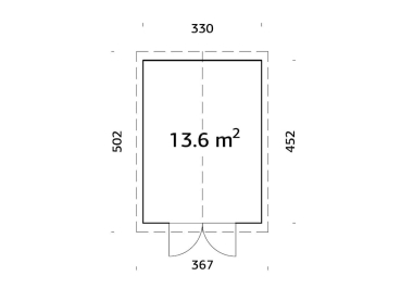 Preview: Palmako Gerätehaus Martin 13,6 m² naturbelassen