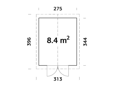 Preview: Palmako Gerätehaus Martin 8,4 m² 18+70 mm naturbelassen