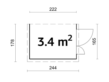Palmako Gerätehaus Mia  3,6 m² 16 mm naturbelassen