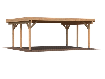 Preview: Palmako Doppel-Carport Karl 20,6 m² naturbelassen