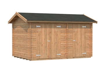 Preview: Palmako Gerätehaus BBH Jari 8,9 m² 28 mm naturbelassen