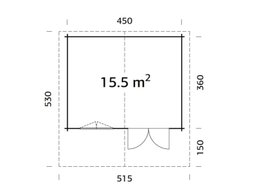 Preview: Palmako Blockbohlenhaus Sally 15,5 m² 44 mm naturbelassen