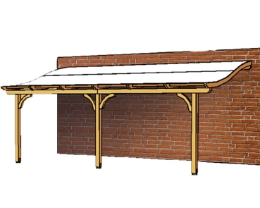 Skan Holz Terrassenüberdachung Venezia mit Mittelpfosten Breite 648 cm in vier Grössen