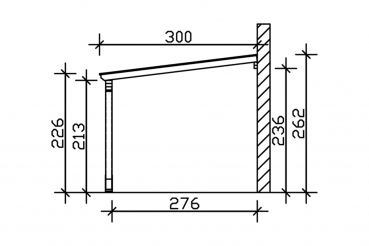 Skan Holz Wandanbau-Carport Eifel mit Einfahrtsbogen 300 x 541 cm