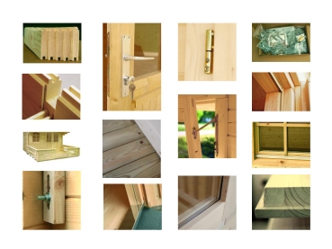 Preview: Palmako Blockbohlenhaus Susanna 12,4 m² 44 mm naturbelassen