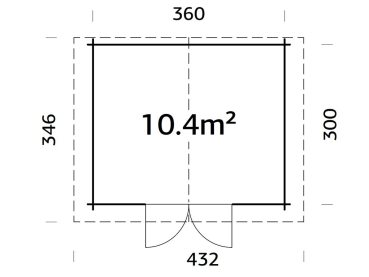 Palmako Blockbohlenhaus Tina 10,4 m² 34 mm mit Metalldach
