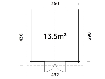 Palmako Blockbohlenhaus Tina 13,5 m² 34 mm mit Metalldach