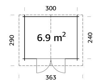Preview: Palmako Blockbohlenhaus Vivian 6,9 m² 28 mm naturbelassen