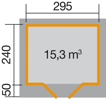 Weka 28 mm Designhaus 126+ mit extra hoher Tür - 28 mm Grösse 2