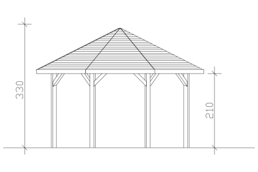 Skanholz Pavillon Nice 2, Leimholz, nussbaum