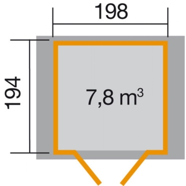 Weka 19 mm Gartenhaus 316 Gr. 2- Doppeltür