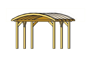 Preview: Design Einzel-Carport Bogendach Typ Franken 376 x 541cm