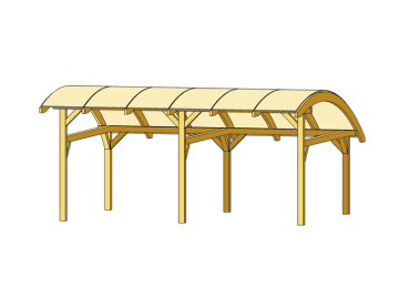 Preview: Doppel-Carport Runddach Typ Schwaben 648 x  630cm