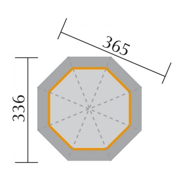 Weka 8-Eck Pavillon 234 B Sparset inkl. roten DS