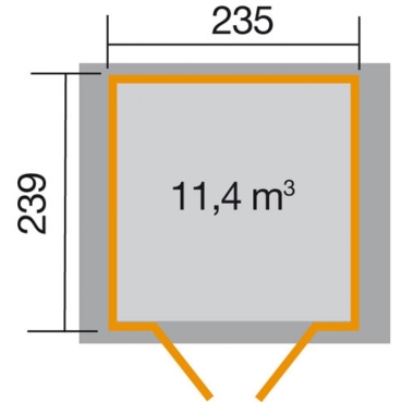 Weka Gartenhaus 224 Gr. 3 in 21 mm -Doppeltür