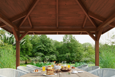 Preview: Skanholz Pavillon Cannes 2, Leimholz, nussbaum