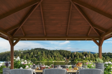 Skanholz Pavillon Cannes 4, Leimholz, nussbaum