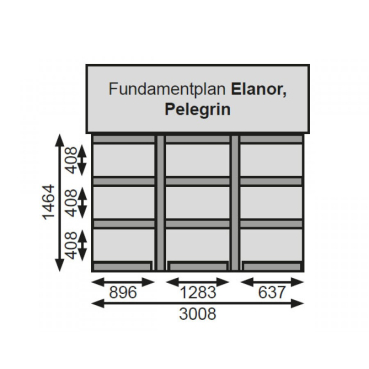 KARIBU Terrasse für Gartenhäuser Elanor+Pelegrin 150cm tief