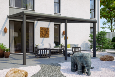 Preview: Terrassenüberdachung Garda 434 x 257 cm, Aluminium, weiss oder antrazit Preview: Terrassenüberdachung Garda 434 x 257 cm, Aluminium, weiss oder antrazit