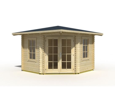 Gartenhaus ARUBA 1 in 5-Eckhaus 320x320 cm ; 40 mm Doppelnut; mit Boden