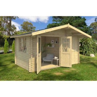 Lasita Maja Gartenhaus BORKUM 5; 410x410 cm; 40 mm Doppelnut; 2 Räume; inkl. Boden