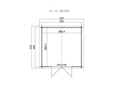 Preview: Lasita Maja 28mm Gartenhaus HOUSTON
